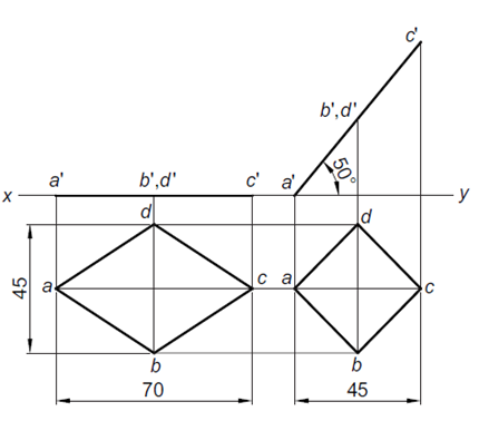 projection of plane rhombus